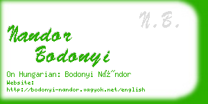 nandor bodonyi business card